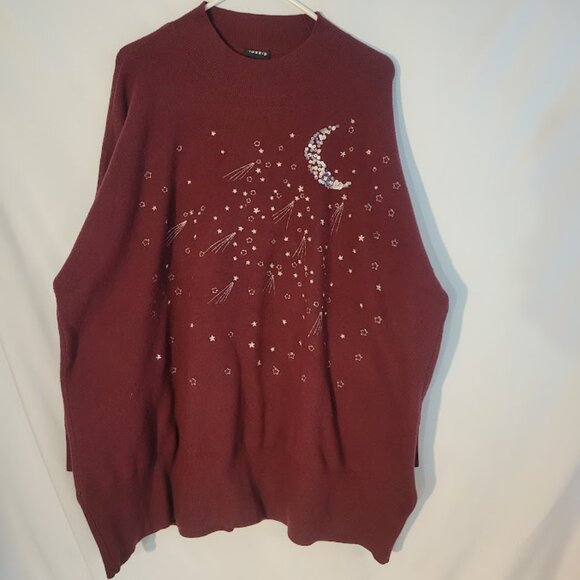 Torrid Maroon Sweater size 4x PLUS Host Pick - Picture 2 of 6